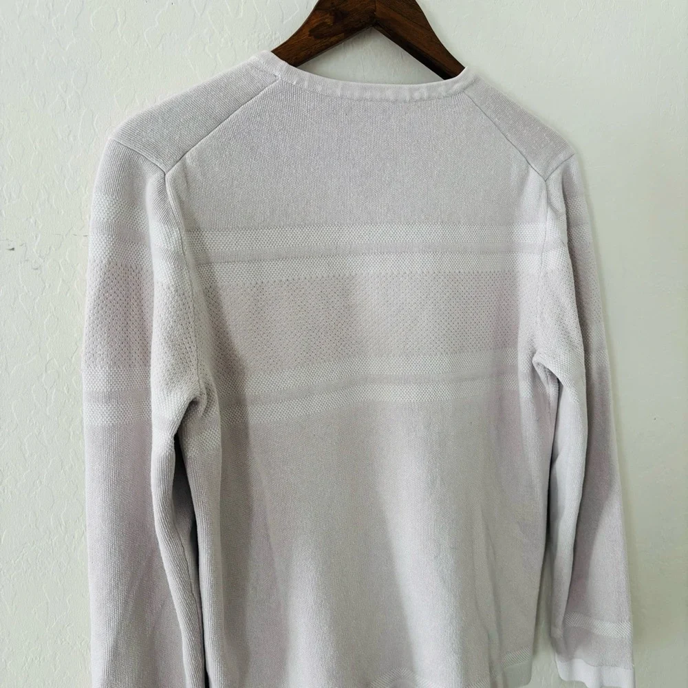 Reiss Birch Cotton Blend Crew Neck Jumper Sweater Size Large‎ Light Gray Beige